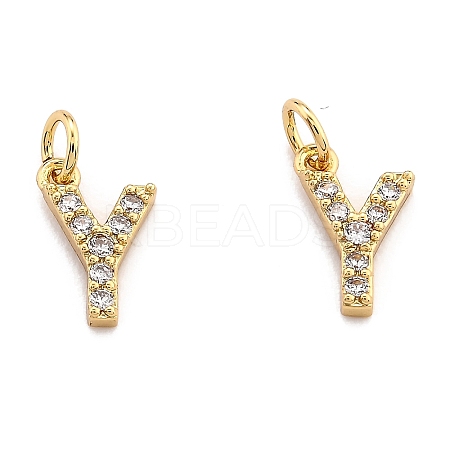 Brass Micro Pave Grade AAA Cubic Zirconia Charms ZIRC-P067-11G-Y-NR-1