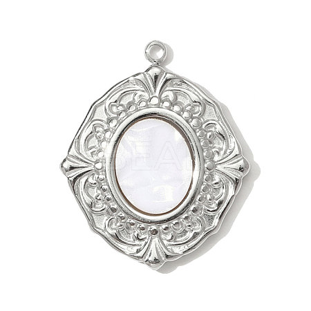 304 Stainless Steel Acrylic Pendants STAS-OY001-40P-1