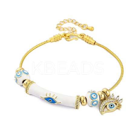 Brass European Bracelets BJEW-C080-02G-03-1