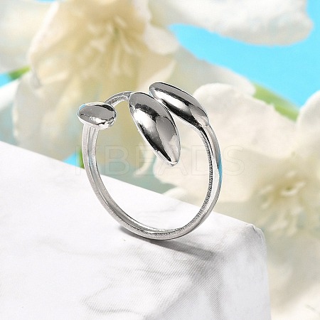 304 Stainless Steel Open Cuff Rings for Unisex RJEW-R010-07S-1