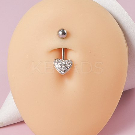 304 Stainless Steel with Crystal Rhinestone Belly Rings FS-WG2C664-04-1