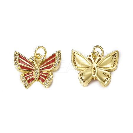 Brass Micro Pave Cubic Zirconia Pendants KK-E068-VB320-1-1