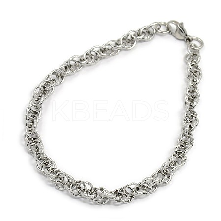 Tarnish Resistant Fashionable 304 Stainless Steel Rope Chain Bracelets LS-STAS-A028-B035P-1