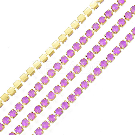 Brass Rhinestone Strass Chains CHC-N017-003B-C09-1