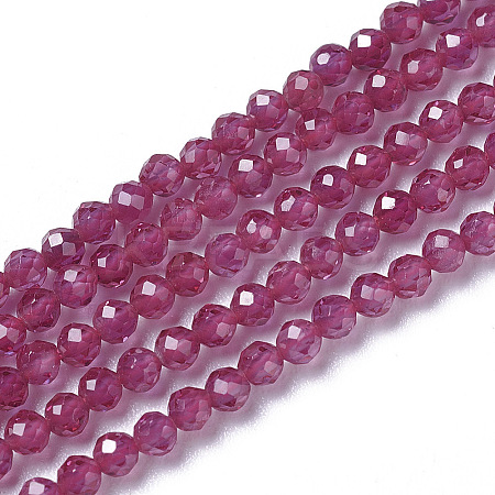 Lab Grown Red Corundum Beads Strands X-G-F596-11-2mm-1-1