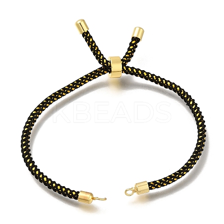 Braided Cotton Cord Slider Bracelet Making MAK-R001-01G-11-1