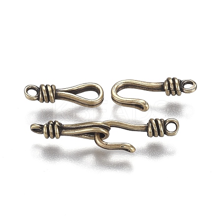 Brass Hook and Eye Clasps KK-F120-016AB-1