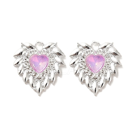 Rack Plating Alloy Rhinestones Pendants PALLOY-D028-03B-S-RS-1
