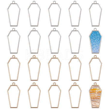 20Pcs 2 Colors Alloy Open Back Bezel Pendants FIND-CA0011-49-1