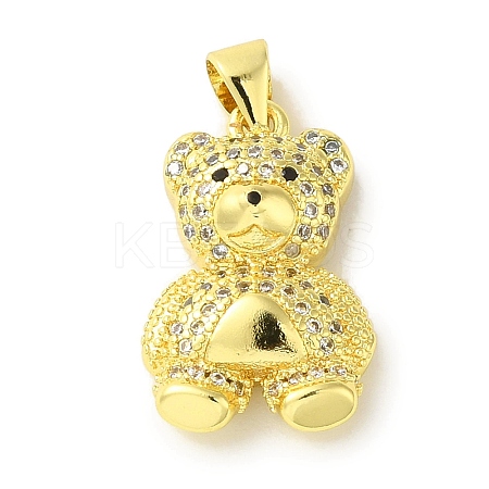 Brass Micro Pave Cubic Zirconia Pendants KK-Z042-30G-05-1