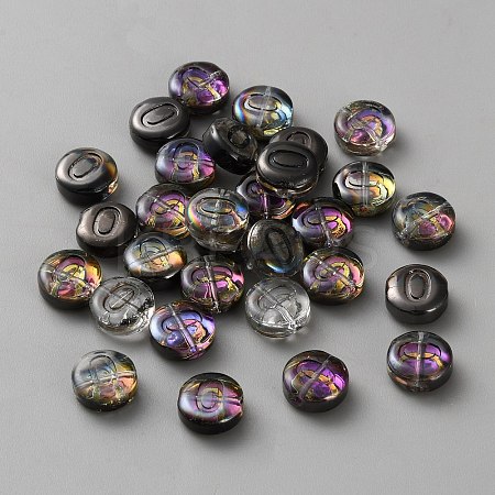 Transparent Electroplated UV Plating Glass Beads GLAA-TAC0024-12B-O-1