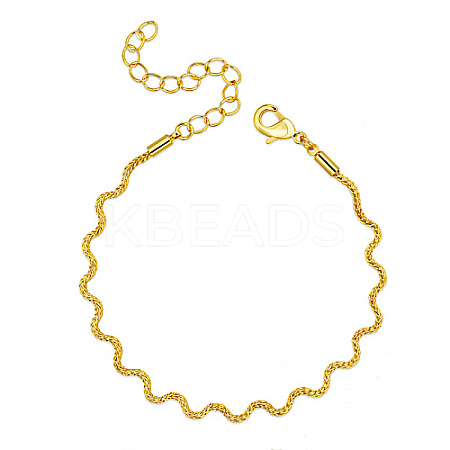 Brass Twist Wave Link Chain Bracelets for Women DN6472-2-1