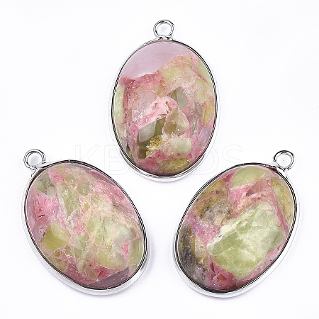 Assembled Peridot and Rose Quartz Pendants G-T111-01-1