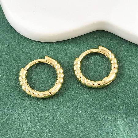 Brass Huggie Hoop Earrings KK-CBA8324-18D-G-1