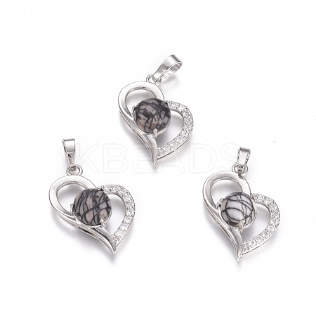 Natural Netstone Pendants G-L512-O06-1