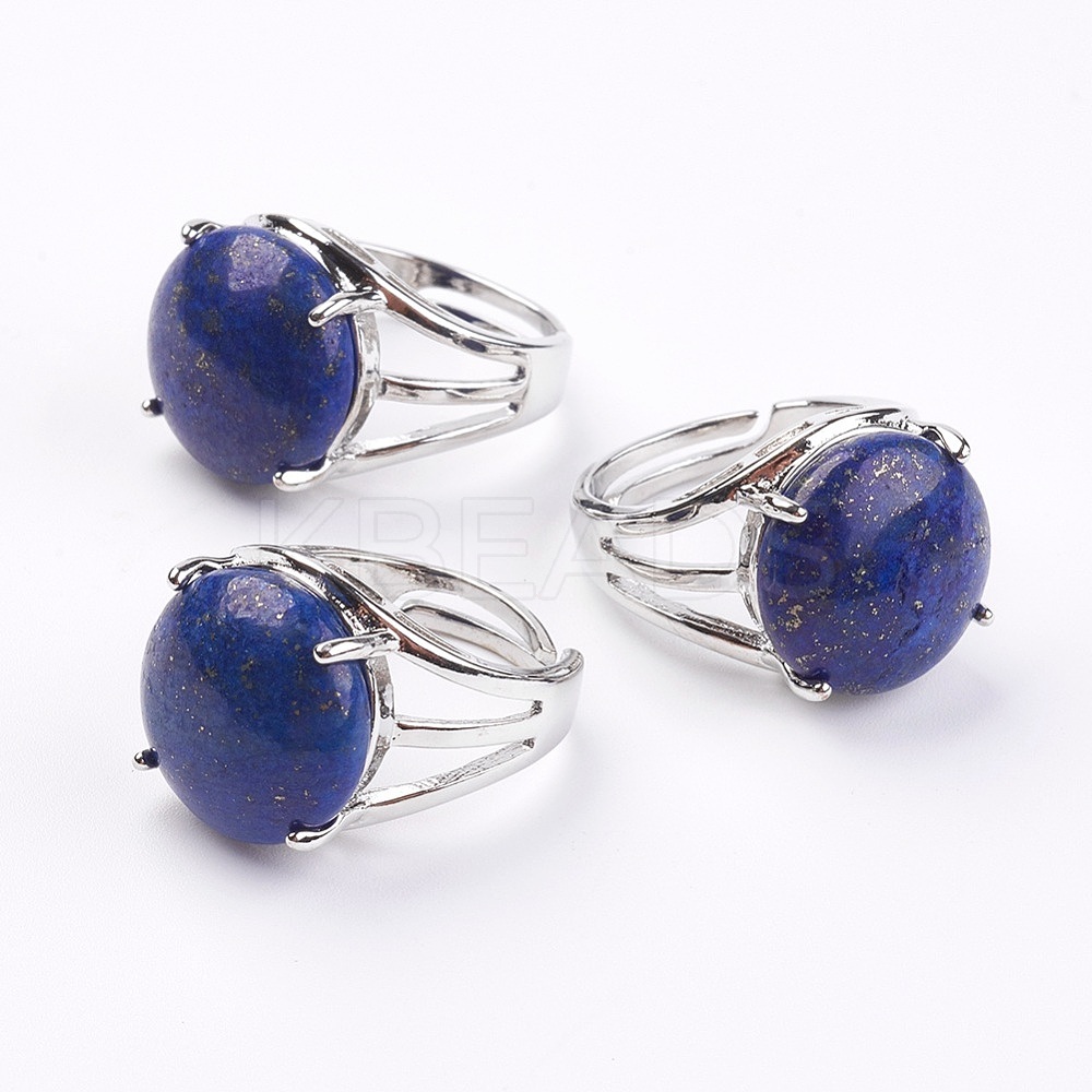 Wholesale Adjustable Natural Lapis Lazuli Finger Rings - KBeads.com