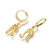 Brass Clear Cubic Zirconia Hoop Earrings EJEW-M045-01N-2