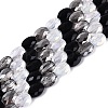 Electroplate Imitation Jade & Opaque & Transparent Glass Beads Strands EGLA-Q135-6x8MM-01H-1