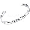 Inspirational 304 Stainless Steel Cuff Bangles FS-WG30F15-04-1