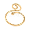 Ion Plating(IP) 304 Stainless Steel Spiral Open Cuff Ring for Women RJEW-C097-04G-3
