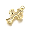 Brass Micro Pave Cubic Zirconia Pendants KK-Z100-38G-04-2