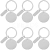 20Pcs 201 Stainless Steel Blank Pendant Keychain KEYC-SC0001-62D-1