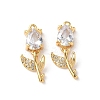 Brass Micro Pave Cubic Zirconia Pendants KK-D504-09B-G-1
