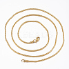304 Stainless Steel Box Chain Necklaces NJEW-L450-05G-2