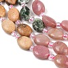 Natural Green Spot Jasper & Mookaite & Picture Jasper & Rhodonite & Lemon Jade Beads Strands G-Z135-A09-5