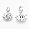 Brass Micro Pave Cubic Zirconia Charms ZIRC-R109-028P-NF-1