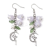 3 Pairs 3 Colors Shell Pearl Beads & Imitation Jelly Acrylic Dangle Earrings EJEW-TA00573-3