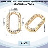 4Pcs Rack Plated Brass Micro Pave Clear Cubic Zirconia Clasps KK-SC0005-73-2