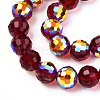Transparent Electroplate Glass Beads Strands EGLA-N012-001-B01-3