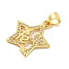 Rack Plating Brass Micro Pave Clear Cubic Zirconia Pendants KK-B091-49G-03-2