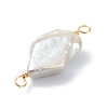 Natural Baroque Pearl Keshi Pearl Copper Wire Wrapped Connector Charms PALLOY-JF02085-01-3
