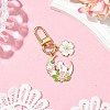 Moon & Flower & Rabbit Alloy Enamel Pendant Decorations HJEW-JM02752-2