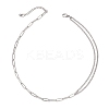 Modern Style 304 Stainless Steel Paperclip & Twisted Mixed Chain Necklaces NJEW-JN05853-4