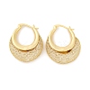 Brass Clear Cubic Zirconia Hoop Earrings EJEW-R025-36G-2