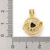 Rack Plating Brass Micro Pave Cubic Zirconia Pendants KK-G513-23A-03G-3