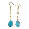 Nuggets Synthetic Turquoise Dangle Earrings EJEW-JE05683-01-1