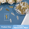 80Pcs 4 Colors Tibetan Style Alloy Pendants TIBEP-DC0001-37-2