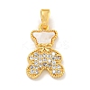 Brass Micro Pave Clear Cubic Zirconia Pendants KK-P275-18G-1