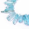 Electroplated Natural Crackle Quartz Crystal Dyed Beads Strands G-I345-05D-3