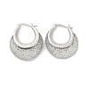 Brass Clear Cubic Zirconia Hoop Earrings EJEW-R025-36P-2