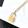 304 Stainless Steel Rolo Chain Pendant Necklaces NJEW-S444-01G-16-5