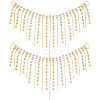2Pcs Alloy & Glass Rhinestones Tassel Shoe Decoration Chain FIND-GF0005-26-1