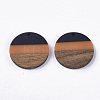 Tri-color Resin & Walnut Wood Pendants X-RESI-S358-78J-2