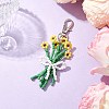 Bouquet Glass Seed Beaded Pendant Decoration HJEW-JM02561-01-2