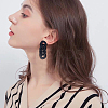 4 Pairs 4 Colors Horse Eye Acrylic Dangle Stud Earrings with Steel Iron Pins for Women EJEW-AN0004-11-4