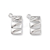 Brass Micro Pave Clear Cubic Zirconia Charms KK-F871-42P-1